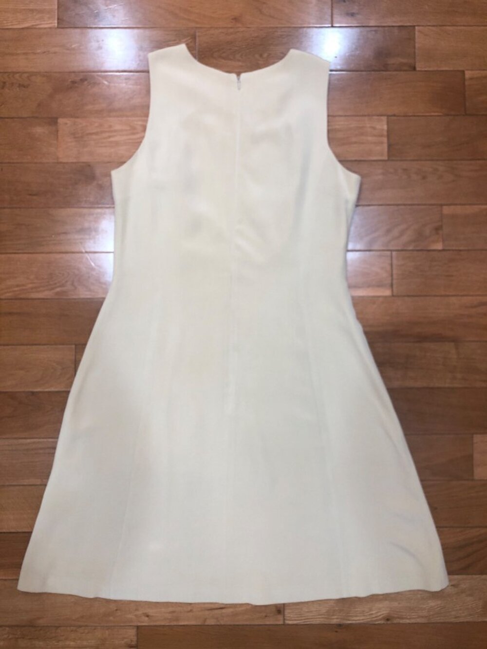 Jones New York Silk Beige Sleeveless A-Line Dress Size 10 Polished Professional - Picture 7 of 8